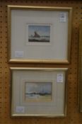 H. Kaspararin, two small watercolours depicting boats.