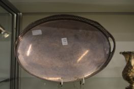 A plated twin handled oval gallery tray.