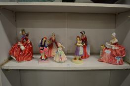 Royal Doulton and Tuscan china porcelain figurines.