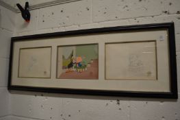 Warner Brothers Daffy Ducks Quack Busters, three illustrations of Daffy Duck and Porkie Pig.