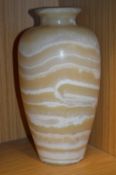 An alabaster vase.