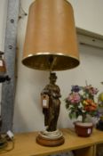 A decorative table lamp.