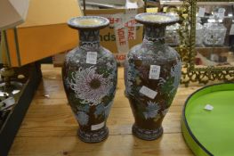 A pair of Japanese Satsuma vases (AF).