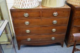 A 19th century mahogany chest of drawers.