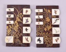 A PAIR OF SHIBIYAMA AND GILDED GAMES MARKERS.