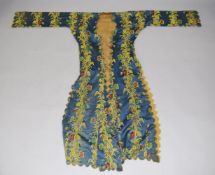 A TURKISH OTTOMAN EMBROIDERED LADIES GOWN, embroidered with floral decoration.