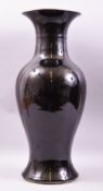 A LARGE CHINESE FAMILLE NOIR PORCELAIN VASE, 54cm high.