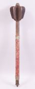 A VERY HEAVY OTTOMAN MACE, of typical form, the head comprised of six heavy sectional flanges, the