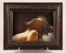 STUDIO DEL MICROMOSAIC PLAQUE CHRISTO MORTO DEL FONTANA 9ins x 12ins in original frame Signed