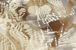 A SALVATORE FERRAGAMO SILK SCARF, multi coloured, beige and brown flowers.. 72ns x 72ins.