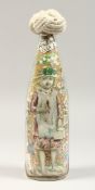 A LOVE TOKEN BOTTLE, DATED 1891. 10.5ins high.