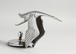 FRANCOIS VICTOR BAZIN. (1897 - 1956). STORK MASCOT OF HISPANO - SUIZA, a large plated bronze