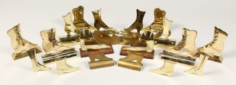 TEN PAIRS OF BRASS FOLK ART SHOES