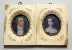 A PAIR OF MINIATURES PICTURES.