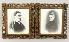 A PAIR OF VICTORIAN COMPOSITION GILT FRAMES. 16ins x 14ins.