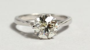 A GOOD SINGLE STONE DIAMOND RING, 1.68CT. set in 18ct white gold.