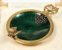 A SUPERB RUSSIAN SILVER GILT, ENAMEL AND DIAMOND SET WINE TASTER , the underneath set with a coin,