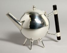 A CHRISTOPHER DRESSER CIRCULAR SPHERICAL TEA POT.