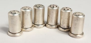 A SET OF SIX SMALL SALT AND PEPPERS
