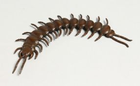 A JAPANESE BRONZE ARTICULATED CENTIPEDE