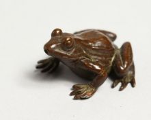 A JAPANESE BRONZE FROG