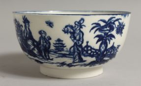 A RARE 18TH CENTURY, WORCESTER BOWL printed with La Terre and Mother and Child, with third person