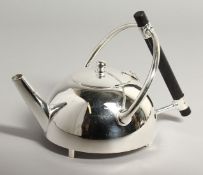 A CHRISTOPHER DRESSER DESIGN CIRCULAR TEA POT.