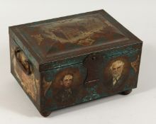 A COOPERATIVE WHOLESALE LTD BISCUIT TIN, with scenes of Manchester, Rochdale, Abraham Grenwood and