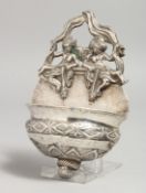 AN EARLY ITALIAN SILVER WATER STOOP, circa. 1800 with cupids. 5.25ins.