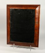 A GOOD WALNUT CUSHION FRAMED MIRROR. 20ins x 15ins.