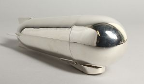 A SILVER PLATED ZEPPELIN COCKTAIL SHAKER