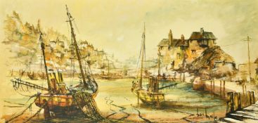 Ben Maile (1922-2017) British, 'Johnny Frenchman's House, Mevagissey Harbour', oil on canvas