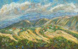 General Sir Cecil Hugh Blacker (1916-2002) Andean Village, Venezuela, mixed media, 13