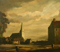 Philip Hugh Padwick (1876-1958) A village church, oil on board, with Christie's stamp and