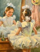 Tatyana Yenikeyeva (b.1968) Russian, 'Dressing for the performance' oil on canvas, signed, 41cm x