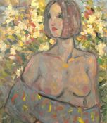 Kanwaldeep Singh Kang, signed Nicks, (1964-2000) British, A half-length study of a female nude