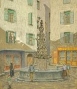 Charles James Kelsey (1870-1960) British, A collection of 4 Continental views, pastel, signed, three