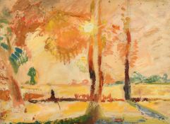 Robert Graham Dryden Alexander (1875-1945) The Courage playing fields, Brentwood, oil on board, 16.