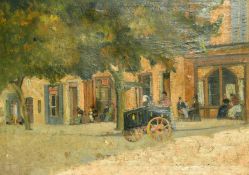 Continental School, (Late 19th Century/ Early 20th Century) Figures on a busy street, oil on canvas,
