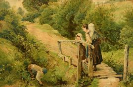 After Birkett Foster, a pair of colour prints of children playing outdoors, each 9