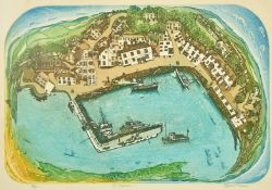 Glynn Thomas, St. Mawes, colour etching, signed, numbered 8/100 and inscribed in pencil, 15