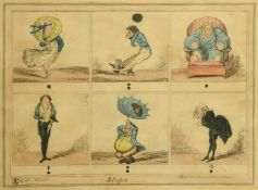 Attributed to George Cruickshank, 19th Century, 'Stops' a hand-coloured caricature, 10.25