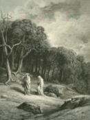 A collection of 19th Century wood engravings on India paper by or after Gustav Dore, fairy tale /