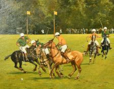 Sid Willey (20th Century) British, a Polo match, oil on board, signed, 16