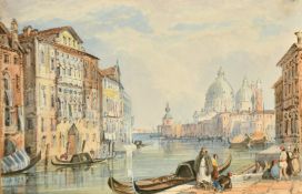 Circle of Edward Pritchett, 19th Century, a view of Venice, watercolour, 5.5