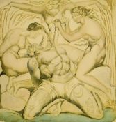 After William Blake, a set of four colour prints, each image 7