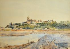 Frances Edward James (1849-1920), A European coastal town, possibly Cannes, watercolour, signed, 9.