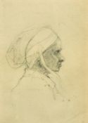 Henry Winslow (1874-d. after 1953) American, Sketch of a head, pencil, 5