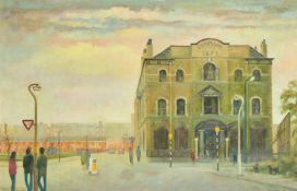 Harry Kingsley (1914-1998) British, 'Denmark Hotel, Moss Side', oil on board, signed and dated 1977,