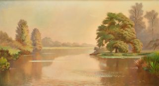 Dymond, A tranquil river landscape, oil on board, signed, 19